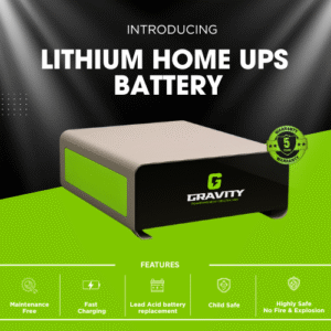 Gravity Lithium LiFePO4 Home UPS Battery – Long Life, Fast Charging, Ultra-Safe Power Backup